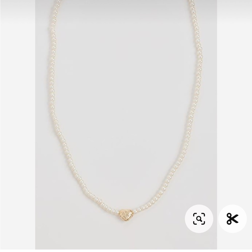Freshwater pearl heart bead necklace from Argento Vivo